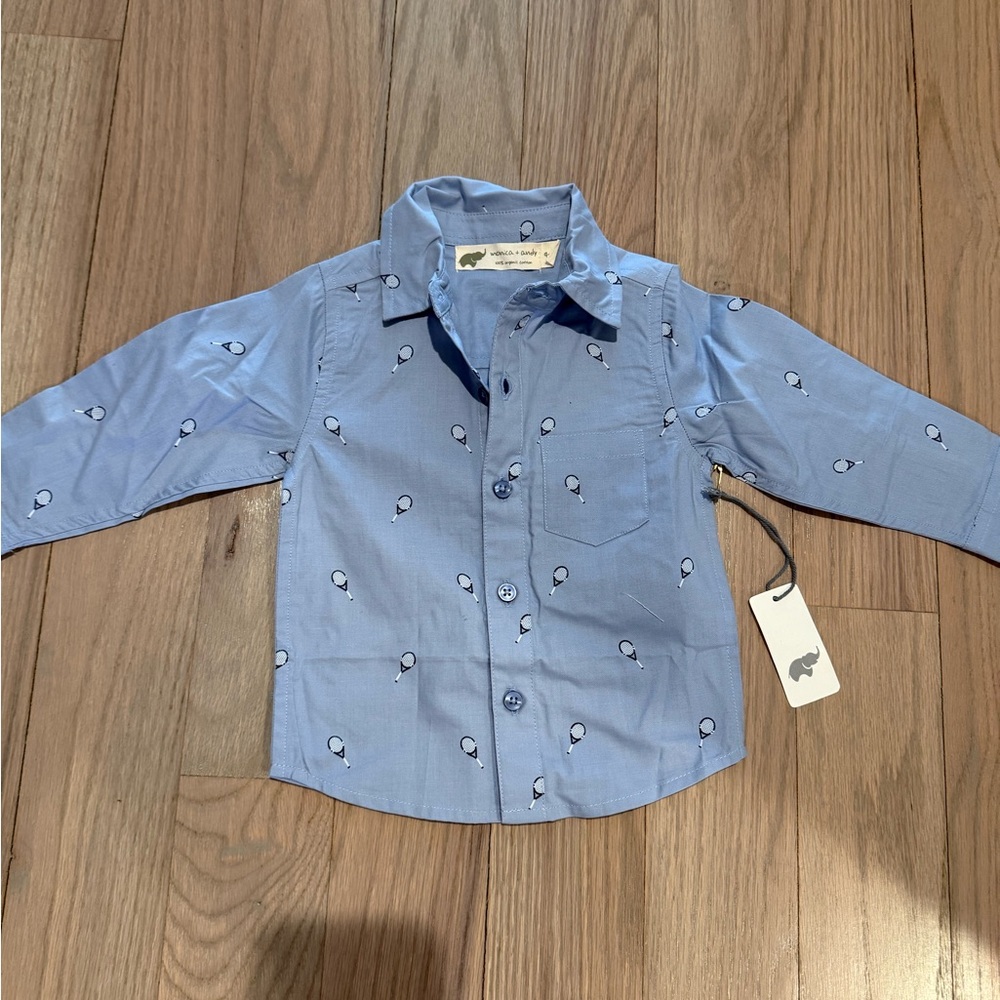 Monica and Andy NEW button up boys tennis shirt 9-12 months